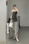 Marc Le Bihan 2590 series triple silk skirt collection French handmade MLB-2590-ZZHUI PEARL GREY